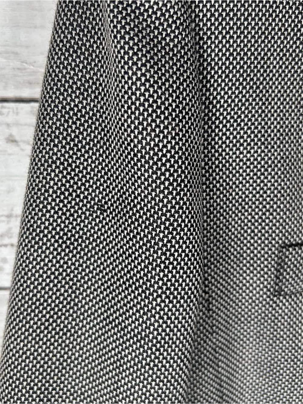 Vintage Kasper Micro Weave Black Ivory Tailored Wool Blend Jacket 4 - Picture 7 of 7